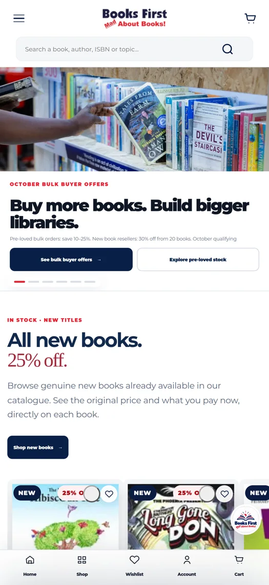Related project screenshot for BooksFirst Africa — not a generic product mockup