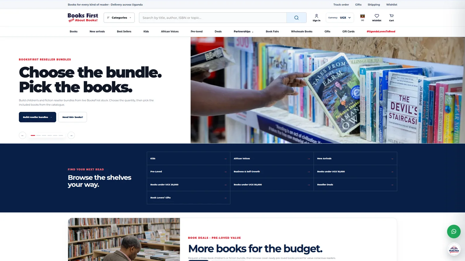 Related project screenshot for BooksFirst Uganda — not a generic product mockup