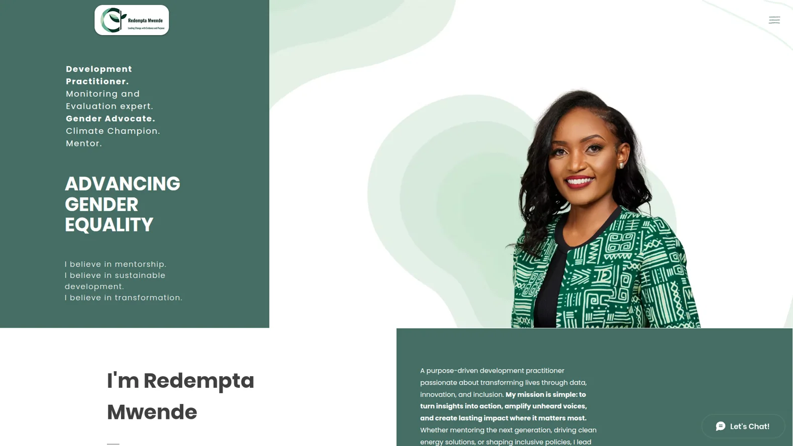 Client website screenshot: Impact with Redempta
